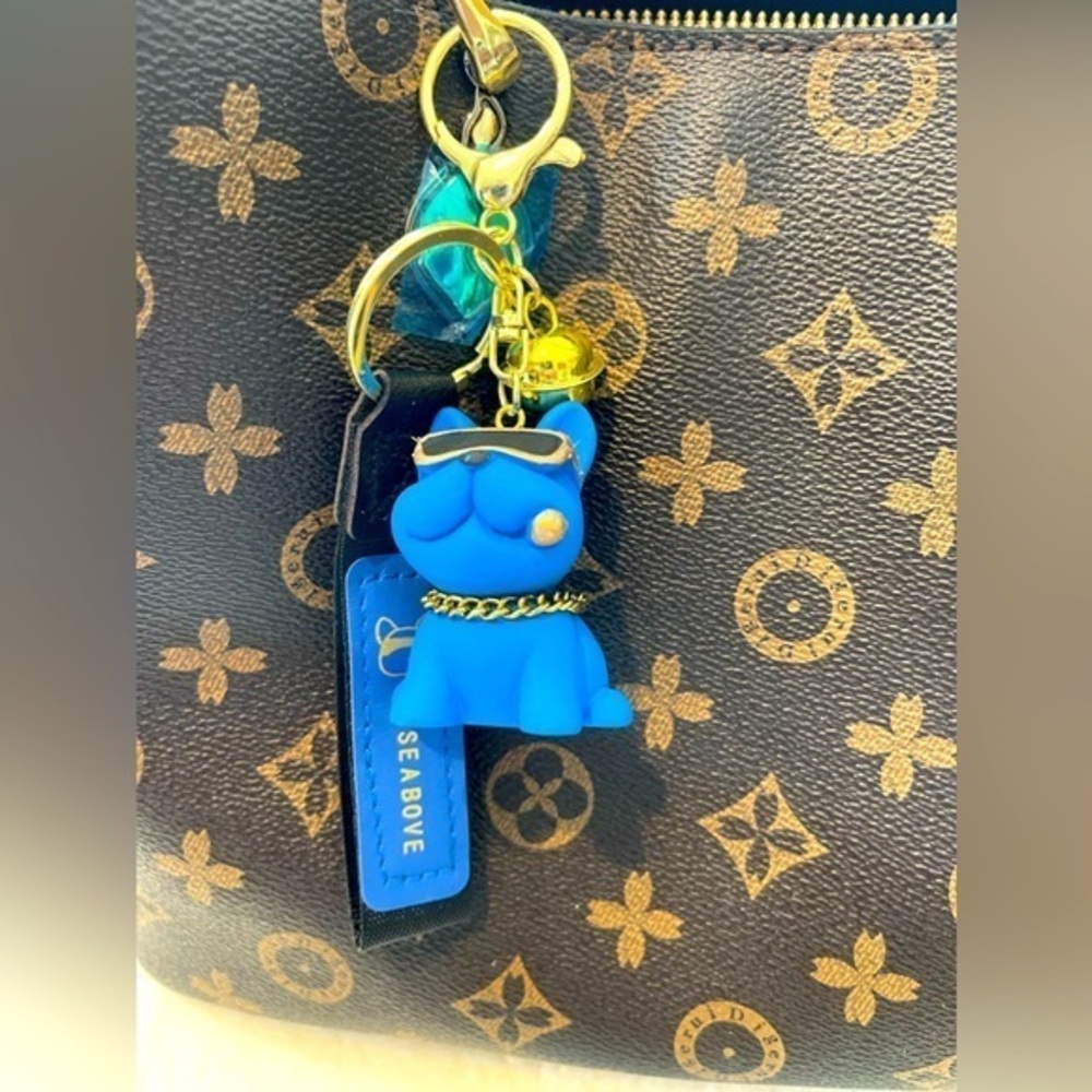 Bulldog Purse Clip on Bling and / or Keychain